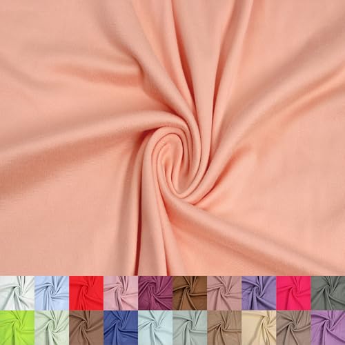 Texco Inc 150 cm breiter Poly-Spandex DTY doppelseitiger gebürsteter Stoff, 180 g/m², leicht, dehnbar und atmungsaktiv, Bekleidung, Activewear, Accessoires, Schals und DIY, Pfirsich-Papaya, 2 Meter von Texco