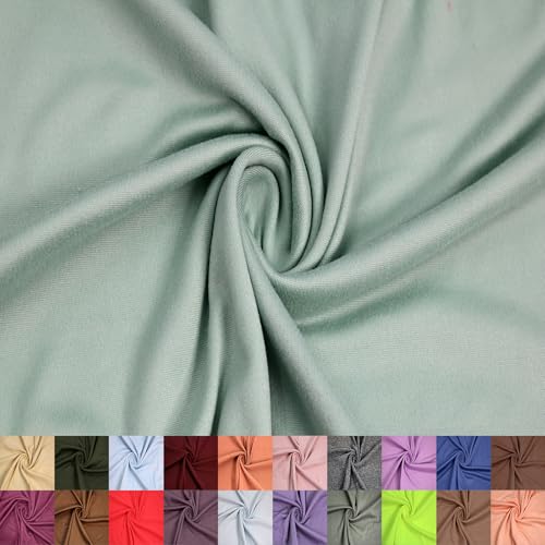 Texco Inc 150 cm breiter Poly-Spandex DTY doppelseitiger gebürsteter Stoff pro Yard – 180 g/m², leicht, dehnbar und atmungsaktiv, Bekleidung, Activewear, Accessoires, Schals und DIY, Salbeigelicht von Texco