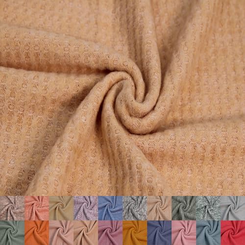 Texco Inc 152,4 cm breiter Poly-Spandex-Rayon-Stoff, Waffelmuster, gebürsteter Strickstoff, 210 g/m², mittelschwer, 4-Wege-Stretch-Bekleidung, Vorhänge, Pyjamas, Dekorationen und DIY, Toast-Chambray Texco Inc 152,4 cm breiter Poly-Spandex-Rayon-Stoff, Waffelmuster, gebürsteter Strickstoff, 210 g/m², mittelschwer, 4-Wege-Stretch-Bekleidung, Vorhänge, Pyjamas, Dekorationen und DIY, Toast-Chambray von Texco