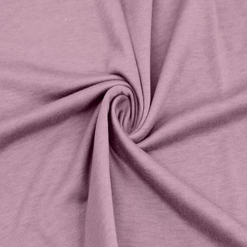 Texco Inc 152,4 cm breiter Polyester-Spandex-Stoff (210 g/m²), mittelschwer, 4-Wege-Stretch, weich und warm, für Bekleidung, Hoodies, Sweatshirts, Jogger und Heimwerker, Mauve Dusk, 2 m von Texco