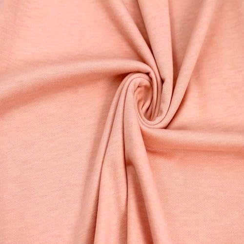 Texco Inc 152,4 cm breiter Polyester-Spandex-Stoff (210 g/m²), mittelschwer, 4-Wege-Stretch, weich und warm, für Bekleidung, Hoodies, Sweatshirts, Jogger und Heimwerker, Pfirsich-Papaya, 2,7 m von Texco