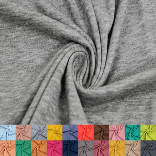 Texco Inc 152,4 cm breiter Polyester-Viskose-Spandex-Jersey-Strickstoff, 155 g/m², leicht, atmungsaktiv, 2-Wege-Stretch zum Nähen, Bekleidung, Kleider, Babykleidung und Heimwerken, 9,1 m meliert von Texco