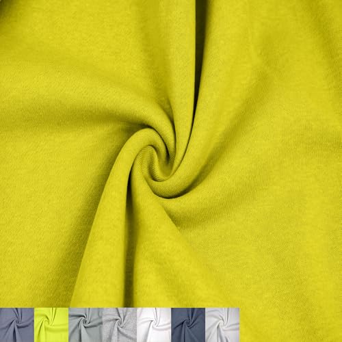 Texco Inc 155 cm breiter Polyester-Baumwoll-Fleece-Stoff, 250 g/m², mittelschwer, warm, atmungsaktiv, 2-Wege-Stretch, für Bekleidung, Sweatshirts, Hoodies und Jacken, Zitronengelb Texco Inc 155 cm breiter Polyester-Baumwoll-Fleece-Stoff, 250 g/m², mittelschwer, warm, atmungsaktiv, 2-Wege-Stretch, für Bekleidung, Sweatshirts, Hoodies und Jacken, Zitronengelb von Texco