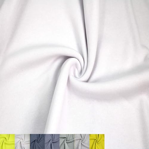 Texco Inc 155 cm breiter Polyester-Baumwoll-Fleece-Stoff, 250 g/m², mittelschwer, warm, atmungsaktiv, 2-Wege-Stretch, für Bekleidung, Sweatshirts, Hoodies und Jacken, weiß, 91 cm Texco Inc 155 cm breiter Polyester-Baumwoll-Fleece-Stoff, 250 g/m², mittelschwer, warm, atmungsaktiv, 2-Wege-Stretch, für Bekleidung, Sweatshirts, Hoodies und Jacken, weiß, 91 cm von Texco