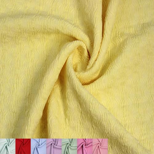 Texco Inc Florence Crinkled Poly-Spandex-Stoff, 152,4 cm breit, 180 g/m², Stretch-Strukturstoff für Bekleidung, Accessoires, Stirnbänder, Vorhänge, Dekorationen und Heimwerker, Banane, 4,5 m Texco Inc Florence Crinkled Poly-Spandex-Stoff, 152,4 cm breit, 180 g/m², Stretch-Strukturstoff für Bekleidung, Accessoires, Stirnbänder, Vorhänge, Dekorationen und Heimwerker, Banane, 4,5 m von Texco