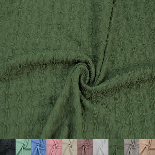Texco Inc Florence Crinkled Poly-Spandex-Stoff, 152,4 cm breit, 180 g/m², Stretch-Strukturstoff für Bekleidung, Accessoires, Stirnbänder, Vorhänge, Dekorationen und Heimwerker, Olivgrün, 91 cm Texco Inc Florence Crinkled Poly-Spandex-Stoff, 152,4 cm breit, 180 g/m², Stretch-Strukturstoff für Bekleidung, Accessoires, Stirnbänder, Vorhänge, Dekorationen und Heimwerker, Olivgrün, 91 cm von Texco