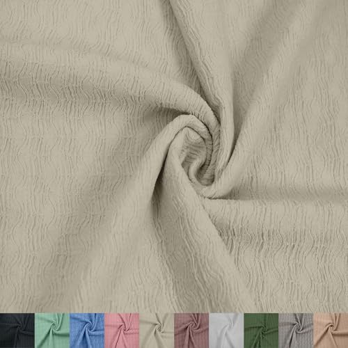 Texco Inc Florence Crinkled Poly-Spandex-Stoff, 152,4 cm breit, 180 g/m², Stretch-Strukturstoff für Bekleidung, Accessoires, Stirnbänder, Vorhänge, Dekorationen und Heimwerker, elfenbeinfarben, 2 m Texco Inc Florence Crinkled Poly-Spandex-Stoff, 152,4 cm breit, 180 g/m², Stretch-Strukturstoff für Bekleidung, Accessoires, Stirnbänder, Vorhänge, Dekorationen und Heimwerker, elfenbeinfarben, 2 m von Texco