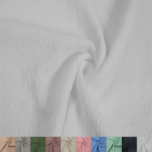 Texco Inc Florence Crinkled Poly-Spandex-Stoff, 152,4 cm breit, 180 g/m², Stretch-Strukturstoff für Bekleidung, Accessoires, Stirnbänder, Vorhänge, Dekorationen und Heimwerker, gebrochenes Weiß, 4,5 m Texco Inc Florence Crinkled Poly-Spandex-Stoff, 152,4 cm breit, 180 g/m², Stretch-Strukturstoff für Bekleidung, Accessoires, Stirnbänder, Vorhänge, Dekorationen und Heimwerker, gebrochenes Weiß, 4,5 m von Texco
