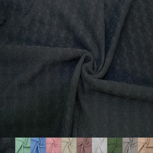 Texco Inc Florence Crinkled Poly-Spandex-Stoff, 152,4 cm breit, 180 g/m², Stretch-Strukturstoff für Bekleidung, Accessoires, Stirnbänder, Vorhänge, Dekorationen und Heimwerker, schwarz, 91 cm Texco Inc Florence Crinkled Poly-Spandex-Stoff, 152,4 cm breit, 180 g/m², Stretch-Strukturstoff für Bekleidung, Accessoires, Stirnbänder, Vorhänge, Dekorationen und Heimwerker, schwarz, 91 cm von Texco