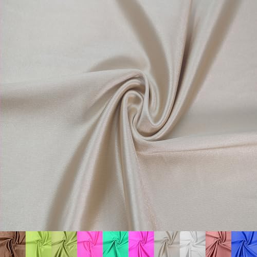Texco Inc Kasino glänzender Stoff, 150 cm breit, Polyester, Spandex, Stretch, ideal für Bekleidung, Activewear, Accessoires, Stirnbänder, Vorhänge, Heimdekoration und DIY-Projekte, Natur, 91 cm Texco Inc Kasino glänzender Stoff, 150 cm breit, Polyester, Spandex, Stretch, ideal für Bekleidung, Activewear, Accessoires, Stirnbänder, Vorhänge, Heimdekoration und DIY-Projekte, Natur, 91 cm von Texco
