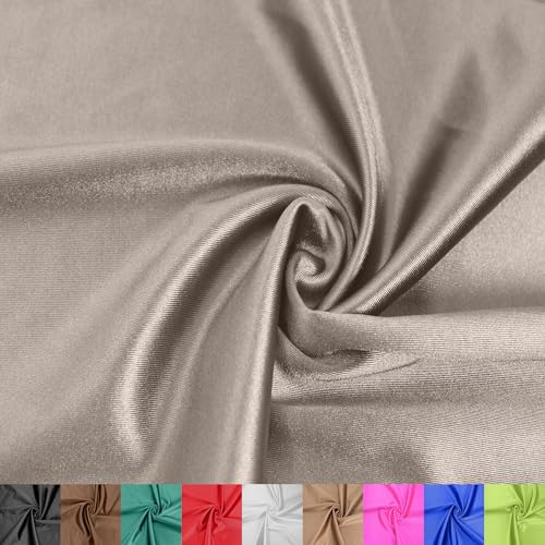 Texco Inc Kasino glänzender Stoff, 150 cm breit, Polyester, Spandex, Stretch, ideal für Bekleidung, Activewear, Accessoires, Stirnbänder, Vorhänge, Heimdekoration und DIY-Projekte, Taupe, 2 m Texco Inc Kasino glänzender Stoff, 150 cm breit, Polyester, Spandex, Stretch, ideal für Bekleidung, Activewear, Accessoires, Stirnbänder, Vorhänge, Heimdekoration und DIY-Projekte, Taupe, 2 m von Texco