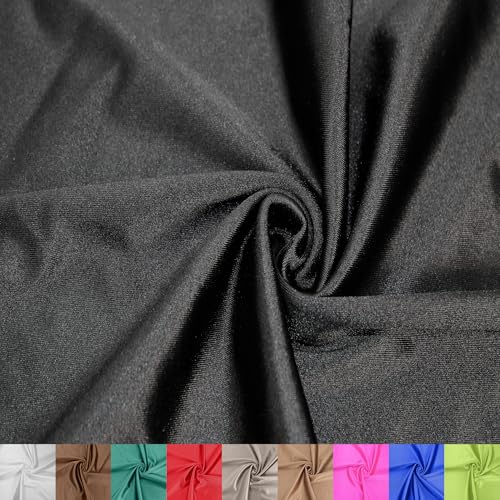 Texco Inc Kasino glänzender Stoff, 150 cm breit, Polyester, Spandex, Stretch, ideal für Bekleidung, Activewear, Accessoires, Stirnbänder, Vorhänge, Heimdekoration und DIY-Projekte, schwarz, 2 m Texco Inc Kasino glänzender Stoff, 150 cm breit, Polyester, Spandex, Stretch, ideal für Bekleidung, Activewear, Accessoires, Stirnbänder, Vorhänge, Heimdekoration und DIY-Projekte, schwarz, 2 m von Texco