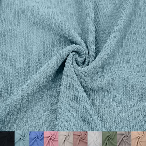 Texco The Yard Stretch-Stoff, 152,4 cm breit, Poly-Spandex, gekräuselt, strukturiert, für Bekleidung, Kleidung, Stirnbänder, Vorhänge, Accessoires, Dekorationen und DIY-Projekte, Deep Spa, 2 m von Texco