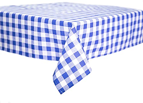 texpot Landhaus Tischdecke 110 x 130 cm Blau-weiß Kariert aus 100% Baumwolle im 20 mm Karo Bauernkaro von texpot
