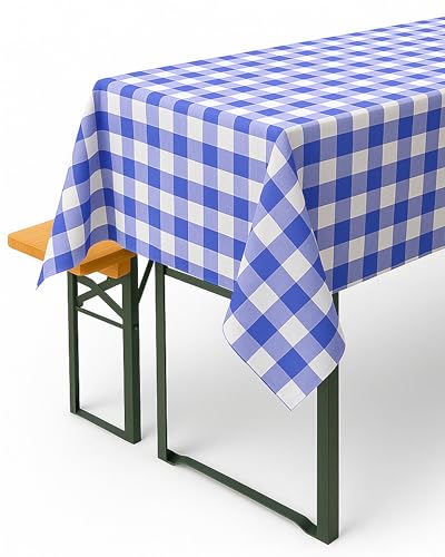 texpot Landhaus Tischdecken 20 mm Karo blau-weiß kariert Bauernkaro 100% Baumwolle (130 x 130 cm, blau-weiß kariert) von texpot