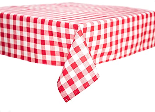 texpot Landhaus Tischdecke 40 x 140 cm Rot-weiß Kariert aus 100% Baumwolle im 20 mm Karo Bauernkaro von texpot