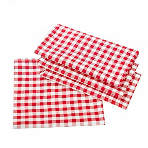 Landhaus Tischdecken in Karo 100% Baumwolle (rot-weiß kariert, 130x190 cm eckig) von TextilDepot24