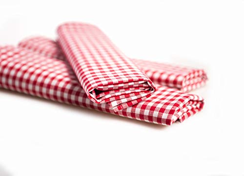 TextilDepot24 Landhaus Tischdecken in 5 mm Karo 100% Baumwolle Läufer Servietten (40 x 40 cm, Rot-Weiß kariert) von TextilDepot24