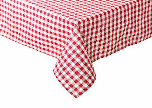 TextilDepot24 Landhaus Tischdecken kariert aus 100% Baumwolle (110 x 110 cm, rot-weiß kariert) von TextilDepot24