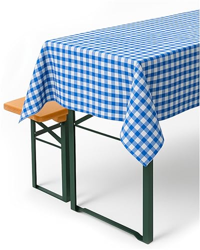 texpot Landhaus Tischdecke 110 x 250 cm blau-weiß kariert 100% Baumwolle von texpot