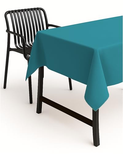 texpot Tischdecke 135 x 200 cm Petrol Leinenoptik Lotuseffekt Fleckschutz Bügelfrei Tischtuch von texpot