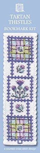 Kreuzstich-Set mit schottischem Schottenkaro, Disteln von Textile Heritage