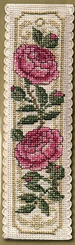 Textile Heritage Collection Kreuzstich-Lesezeichen-Set, Damast-Rose von Textile Heritage