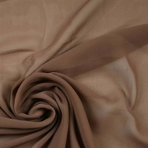 125 Farben hochwertiger einfarbiger Chiffon-Stoff aus feinem weichem, durchscheinendem Georgette-Kleiderstoff (Probe (10 cm x 10 cm), Mokka-Braun 6813) von Textile Plaza