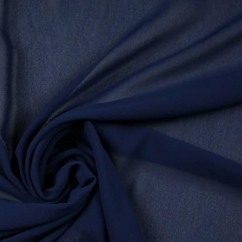 125 Farben hochwertiger einfarbiger Chiffon-Stoff aus feinem weichem, durchscheinendem Georgette-Kleiderstoff (Probe (10 cm x 10 cm), dunkelblau 6812) von Textile Plaza