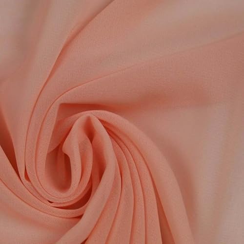 125 Farben hochwertiger einfarbiger Chiffon-Stoff aus feinem weichem Georgette-Kleid (1 Meter, Rouge-Pink) 5773 von Textile Plaza