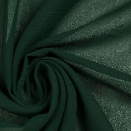 125 Farben hochwertiger einfarbiger Chiffon-Stoff aus feinem weichem Georgette-Kleid (1 Meter, dunkelgrün 5803) von Textile Plaza