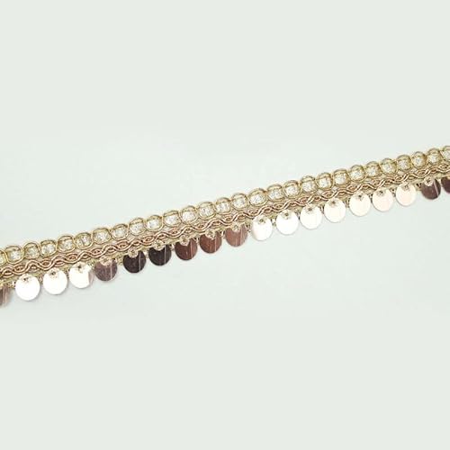 Gold / Rotgold Fancy große Paillettenborte, glänzend, indisch, ethnisch, 1 m, Rotgold X429 Gold / Rotgold Fancy große Paillettenborte, glänzend, indisch, ethnisch, 1 m, Rotgold X429 von Textile Plaza