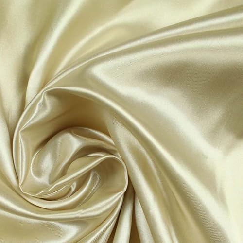 Luxuriöser, schlichter, glatter, glänzender und leichter Poly-Satin-Stoff, Futtermaterial: 147,3 cm, Champagner-Gold 5656 Luxuriöser, schlichter, glatter, glänzender und leichter Poly-Satin-Stoff, Futtermaterial: 147,3 cm, Champagner-Gold 5656 von Textile Plaza