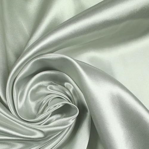 Luxuriöser, schlichter, glatter, glänzender und leichter Poly-Satin-Stoff, Futtermaterial: 147,3 cm, Hellgrau 5659 Luxuriöser, schlichter, glatter, glänzender und leichter Poly-Satin-Stoff, Futtermaterial: 147,3 cm, Hellgrau 5659 von Textile Plaza
