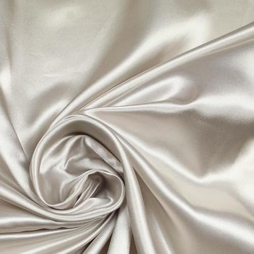 Luxuriöser einfarbiges, glattes, glänzendes, leichtes Poly-Satin-Stoff, Futtermaterial: 147,3 cm, Antik-Grau 5661 Luxuriöser einfarbiges, glattes, glänzendes, leichtes Poly-Satin-Stoff, Futtermaterial: 147,3 cm, Antik-Grau 5661 von Textile Plaza