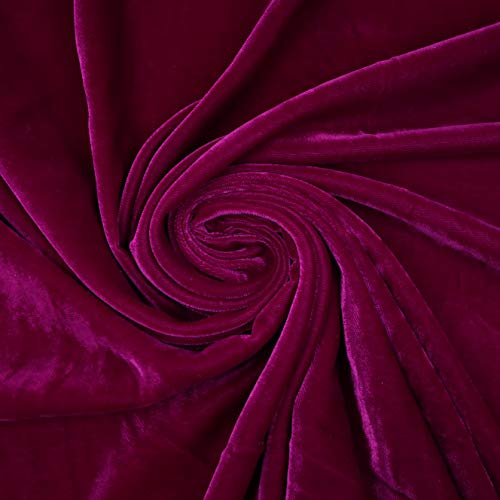 Textile Plaza Luxuriöser, weicher Mikro-Samtstoff, Velours-Kleidermaterial, nicht dehnbar, 107,7 cm / 111,8 cm, Meterware (Fuchsia Pink 4168) von Textile Plaza