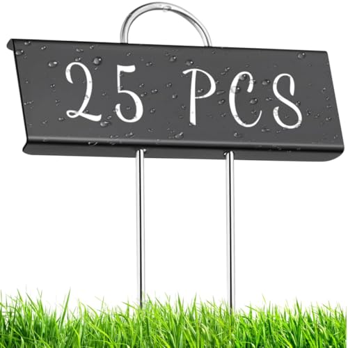 25 Stück Pflanzenanhänger aus Metall, wetterfeste Gartenmarker, wiederverwendbare Etiketten für Pflanzen, glattes Schreiben, stabile Konstruktion für den Außenbereich 25 Stück Pflanzenanhänger aus Metall, wetterfeste Gartenmarker, wiederverwendbare Etiketten für Pflanzen, glattes Schreiben, stabile Konstruktion für den Außenbereich von Texvora
