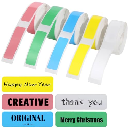 5 Rollen wasserdichtes Thermo-Klebeband, 800 selbstklebende bunte Aufkleber für D11 D10 Etikettendrucker 5 Rollen wasserdichtes Thermo-Klebeband, 800 selbstklebende bunte Aufkleber für D11 D10 Etikettendrucker von Texvora