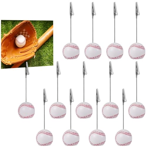 Baseball-Memo-Clips aus Kunstharz, Fotoständer mit Krokodilklemmen, Tischhalter mit Sportmotiven, Notizkartenständer für Hochzeiten, Veranstaltungen und Partys, 12 Stück Baseball-Memo-Clips aus Kunstharz, Fotoständer mit Krokodilklemmen, Tischhalter mit Sportmotiven, Notizkartenständer für Hochzeiten, Veranstaltungen und Partys, 12 Stück von Texvora