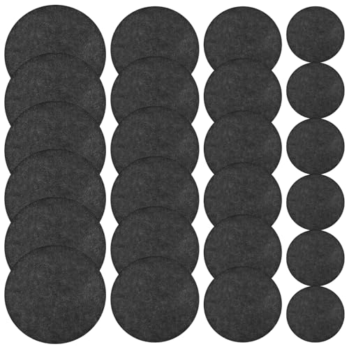 Blumentopfmatten, rund, saugfähig, in 4 Größen (10 cm, 15 cm, 20 cm, 25 cm), graue Filzmatten zur Vermeidung von Wasserlecks, ideal für Haus und Garten, 24 Stück von Texvora