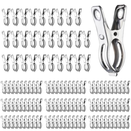 Gartenclips, robuste Edelstahl-Clips mit 3,1 cm Öffnung für Pflanzenabdeckungen, Gewächshausreifen, Schattentuch und Netze, 120 Stück von Texvora