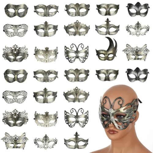 Texvora 30 Stück Retro Maskerade Maske Set Vintage Design Verstellbare Bänder Perfekt für Halloween Karneval Party Texvora 30 Stück Retro Maskerade Maske Set Vintage Design Verstellbare Bänder Perfekt für Halloween Karneval Party von Texvora