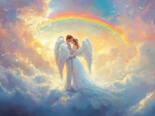 5D Diamond Painting Engel, Paar Diamond Painting Erwachsene Bastelset DIY Vollbohrer Diamant Kunst Sets Gem Kreuzstich Einfache Kits für Crystal Malerei Kunsthandwerk Home Wand Dekor 45x60cm, Model171 5D Diamond Painting Engel, Paar Diamond Painting Erwachsene Bastelset DIY Vollbohrer Diamant Kunst Sets Gem Kreuzstich Einfache Kits für Crystal Malerei Kunsthandwerk Home Wand Dekor 45x60cm, Model171 von Tgllzzca