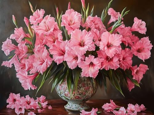 5D Diamond Painting Rosa, Blumen Diamond Painting Erwachsene Bastelset DIY Vollbohrer Diamant Kunst Sets Gem Kreuzstich Einfache Kits für Anfänger, Crystal Malerei Home Wand Dekor 90x120cm, Model282 von Tgllzzca