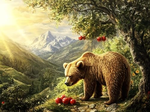 5D Diamond Painting Tragen, Wald Diamond Painting Erwachsene Bastelset DIY Vollbohrer Diamant Kunst Sets Gem Kreuzstich Einfache Kits für Anfänger, Crystal Malerei Home Wand Dekor 35x50cm, Model279 von Tgllzzca