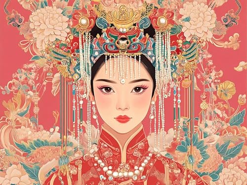 5D Diamond Painting Uralt, Schönheit Diamond Painting Erwachsene Bastelset DIY Vollbohrer Diamant Kunst Sets Gem Kits für Anfänger, Crystal Malerei Kunsthandwerk Home Wand Dekor 100x130cm, Model198 von Tgllzzca