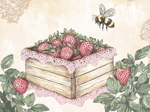 Diamond Painting Erdbeere Diamond Painting Erwachsene Kasten, DIY Runder Full Drill Anfänger Diamant Kreuzstich Kunsthandwerk Bastelset, Kreativ Set für Erwachsene Home Wand Dekor 45x60cm, Model298 von Tgllzzca