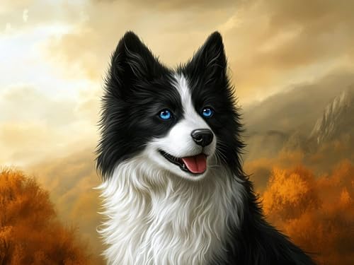 Diamond Painting Hund Diamond Painting Erwachsene Tier, DIY Runder Full Drill Anfänger Diamant Kreuzstich Kunsthandwerk, Mosaikherstellung, Kreativ Set für Erwachsene Home Wand Dekor 50x70cm, Model178 Diamond Painting Hund Diamond Painting Erwachsene Tier, DIY Runder Full Drill Anfänger Diamant Kreuzstich Kunsthandwerk, Mosaikherstellung, Kreativ Set für Erwachsene Home Wand Dekor 50x70cm, Model178 von Tgllzzca