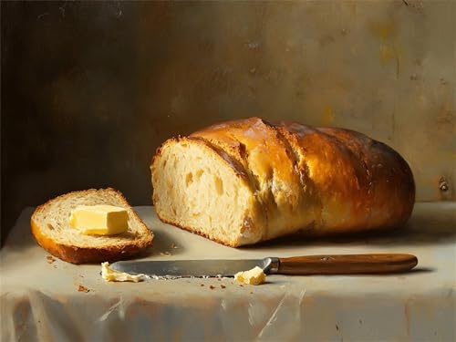 Diamond Painting Küche Diamond Painting Erwachsene Brot, DIY Runder Full Drill Anfänger Diamant Kreuzstich Kunsthandwerk, Mosaikherstellung Bastelset für Erwachsene Home Wand Dekor 100x130cm, Model175 von Tgllzzca