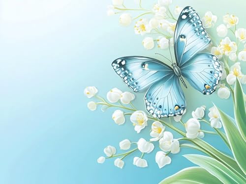 Diamond Painting Schmetterling Diamond Painting Erwachsene Lila, DIY Runder Full Drill Anfänger Diamant Kreuzstich Kunsthandwerk, Mosaikherstellung für Erwachsene Home Wand Dekor 100x130cm, Model187 von Tgllzzca